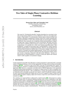 Two Tales of Single-Phase Contrastive Hebbian Learning