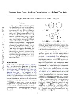 Homomorphism Counts for Graph Neural Networks: All About That Basis