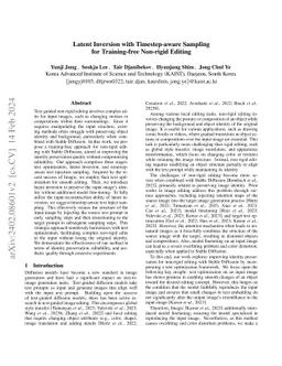 Latent Inversion with Timestep-aware Sampling for Training-free
  Non-rigid Editing