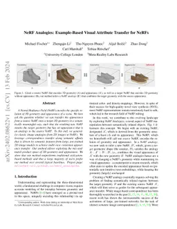 NeRF Analogies: Example-Based Visual Attribute Transfer for NeRFs