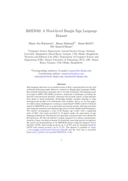 BdSLW60: A Word-Level Bangla Sign Language Dataset