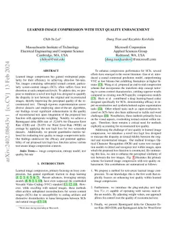 Learned Image Compression with Text Quality Enhancement