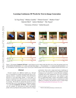 Learning Continuous 3D Words for Text-to-Image Generation