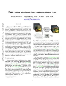 PIN: Positional Insert Unlocks Object Localisation Abilities in VLMs