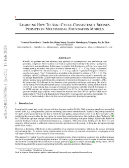 Learning How To Ask: Cycle-Consistency Refines Prompts in Multimodal
  Foundation Models