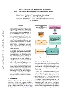 JAMDEC: Unsupervised Authorship Obfuscation using Constrained Decoding
  over Small Language Models