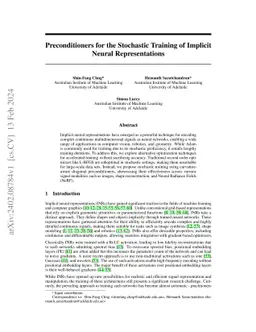 Preconditioners for the Stochastic Training of Neural Fields