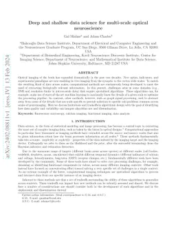 Deep and shallow data science for multi-scale optical neuroscience