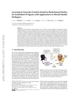 Learning to Generate Context-Sensitive Backchannel Smiles for Embodied
  AI Agents with Applications in Mental Health Dialogues