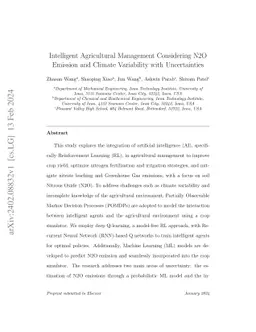Intelligent Agricultural Management Considering N$_2$O Emission and
  Climate Variability with Uncertainties