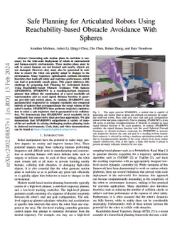 Safe Planning for Articulated Robots Using Reachability-based Obstacle
  Avoidance With Spheres