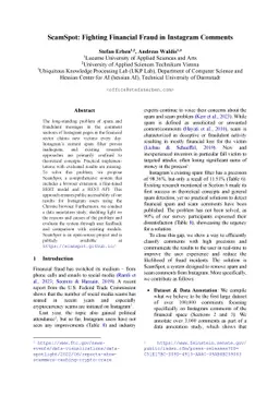 ScamSpot: Fighting Financial Fraud in Instagram Comments