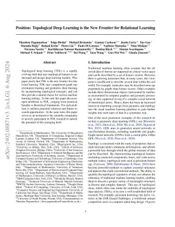 Position: Topological Deep Learning is the New Frontier for Relational
  Learning