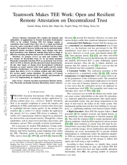 Teamwork Makes TEE Work: Open and Resilient Remote Attestation on
  Decentralized Trust