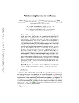Auto-Encoding Bayesian Inverse Games