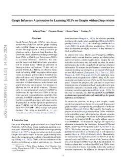Graph Inference Acceleration by Learning MLPs on Graphs without
  Supervision