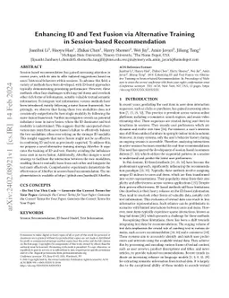 Enhancing ID and Text Fusion via Alternative Training in Session-based
  Recommendation