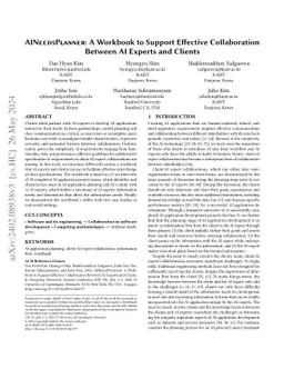 AINeedsPlanner: A Workbook to Support Effective Collaboration Between AI
  Experts and Clients