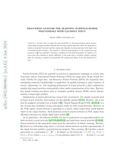 Mean-Field Analysis for Learning Subspace-Sparse Polynomials with Gaussian Input