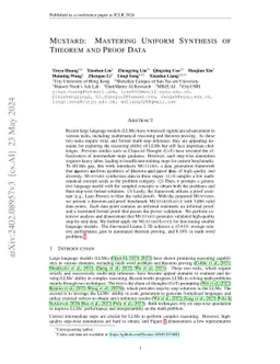 MUSTARD: Mastering Uniform Synthesis of Theorem and Proof Data