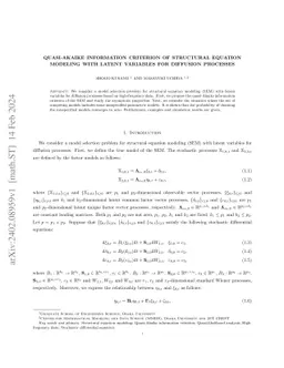 Quasi-Akaike information criterion of structural equation modeling with
  latent variables for diffusion processes