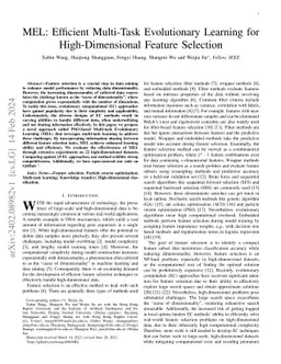 MEL: Efficient Multi-Task Evolutionary Learning for High-Dimensional
  Feature Selection