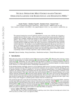 Neural Operators Meet Energy-based Theory: Operator Learning for
  Hamiltonian and Dissipative PDEs