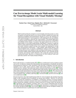 Can Text-to-image Model Assist Multi-modal Learning for Visual
  Recognition with Visual Modality Missing?