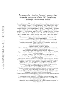 Awareness in robotics: An early perspective from the viewpoint of the
  EIC Pathfinder Challenge "Awareness Inside''