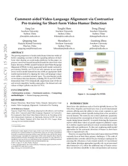 Comment-aided Video-Language Alignment via Contrastive Pre-training for
  Short-form Video Humor Detection