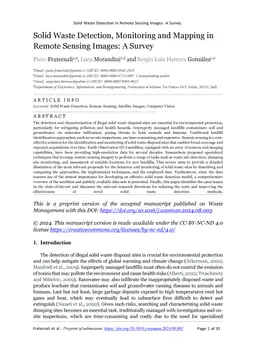 Solid Waste Detection in Remote Sensing Images: A Survey