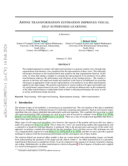 Affine transformation estimation improves visual self-supervised
  learning
