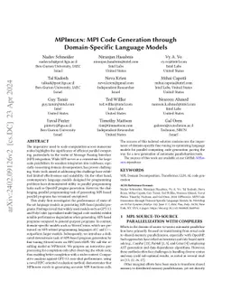 MPIrigen: MPI Code Generation through Domain-Specific Language Models
