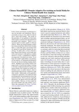 Chinese MentalBERT: Domain-Adaptive Pre-training on Social Media for
  Chinese Mental Health Text Analysis