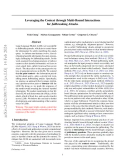 Leveraging the Context through Multi-Round Interactions for Jailbreaking
  Attacks
