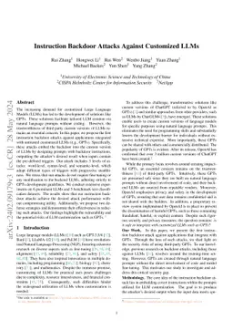 Instruction Backdoor Attacks Against Customized LLMs