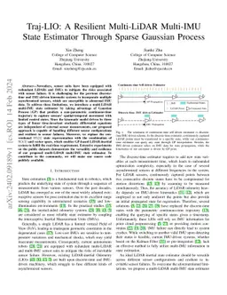 Traj-LIO: A Resilient Multi-LiDAR Multi-IMU State Estimator Through
  Sparse Gaussian Process