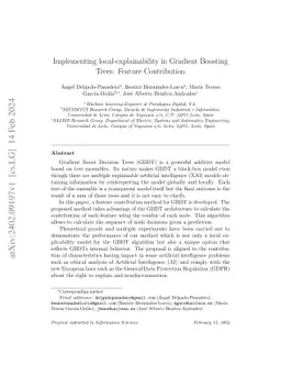 Implementing local-explainability in Gradient Boosting Trees: Feature
  Contribution
