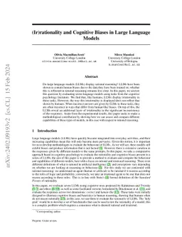 (Ir)rationality and Cognitive Biases in Large Language Models
