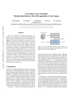 Is My Data in Your AI? Membership Inference Test (MINT) applied to Face Biometrics