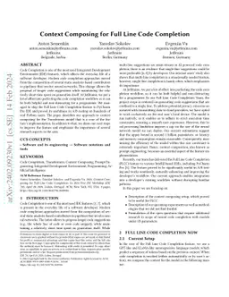 Context Composing for Full Line Code Completion