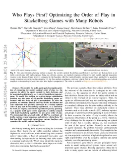 Who Plays First? Optimizing the Order of Play in Stackelberg Games with
  Many Robots