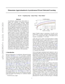 Momentum Approximation in Asynchronous Private Federated Learning