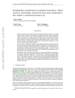 Comparing supervised learning dynamics: Deep neural networks match human
  data efficiency but show a generalisation lag