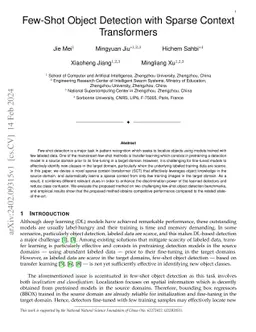 Few-Shot Object Detection with Sparse Context Transformers