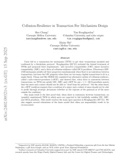Collusion-Resilience in Transaction Fee Mechanism Design