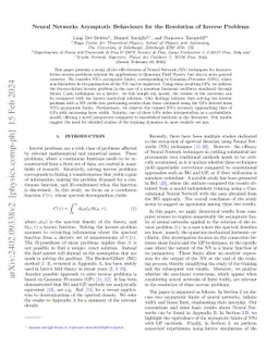 Neural Networks Asymptotic Behaviours for the Resolution of Inverse
  Problems