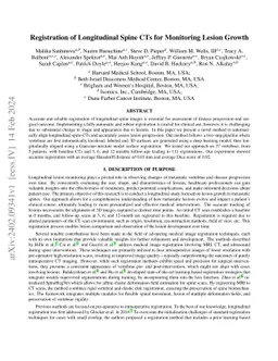 Registration of Longitudinal Spine CTs for Monitoring Lesion Growth