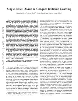 Single-Reset Divide & Conquer Imitation Learning