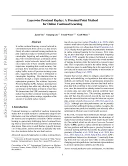 Layerwise Proximal Replay: A Proximal Point Method for Online Continual
  Learning